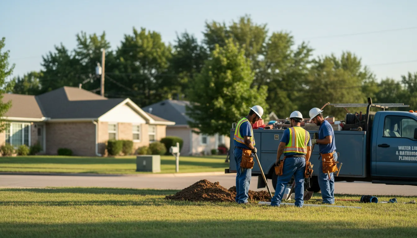 Residential water line and bathroom plumbing service in Linden, WI
